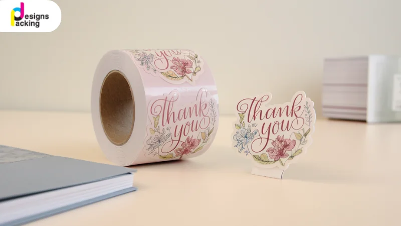 สติกเกอร์ม้วน 'Thank You' ลายดอกไม้สีหวาน สำหรับตกแต่งสินค้าหรือของขวัญ เพื่อสร้างความประทับใจให้ลูกค้า